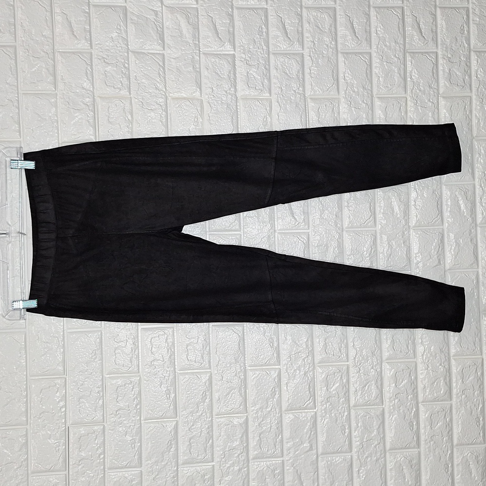 FREE PEOPLE Black Faux Suede Leather Ankle Legging Pants